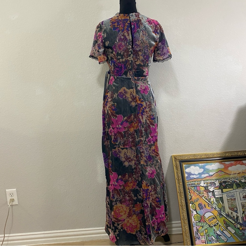 BHLDN‎ Harlyn Guest of Honor Velvet Faux Wrap Dress, Size XSP - Picture 7 of 9